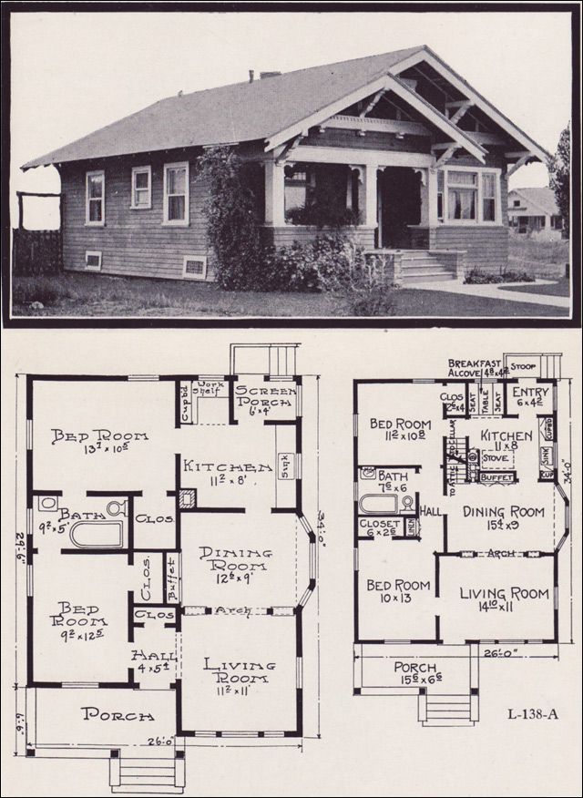 1920s Craftsman Bungalow House Plans 1920 Original