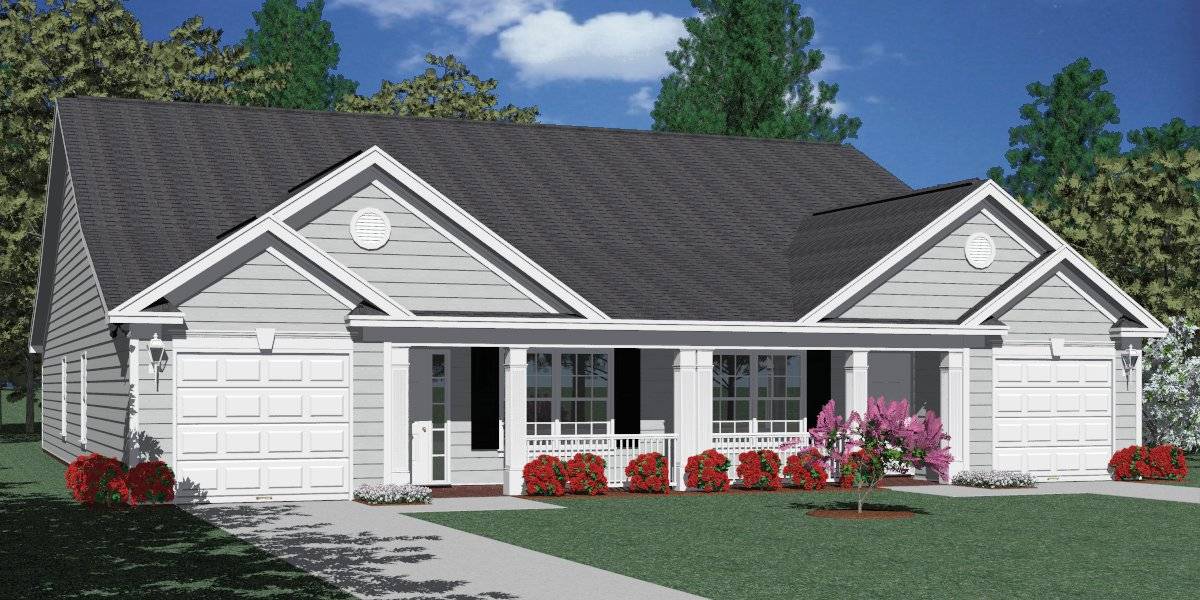 Eplans Ranch House Plan Charming Duplex Two Car Garage