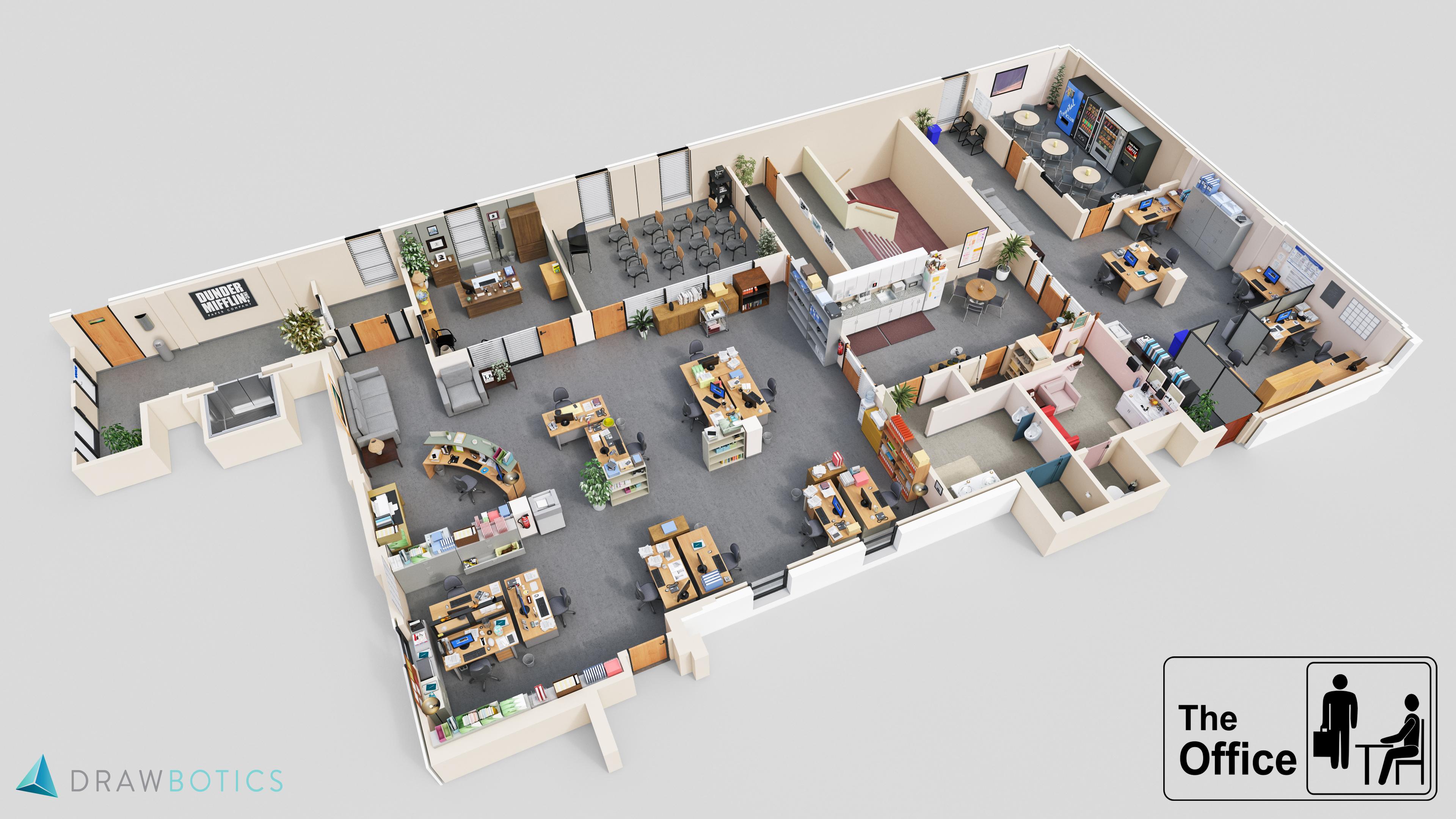 3D Floorplan of The Office DunderMifflin