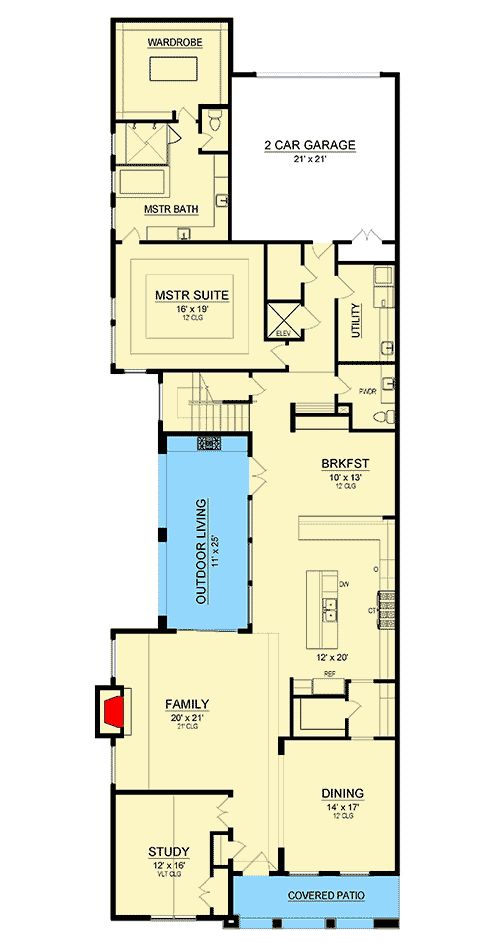 Plan 36546TX Contemporary House Plan With Elevator For