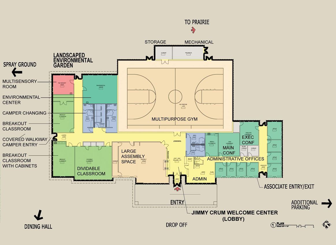 How to plan, Recreation centers, Ground floor plan