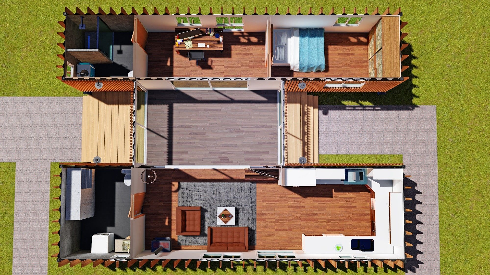 2x40ft shipping containers Container house design