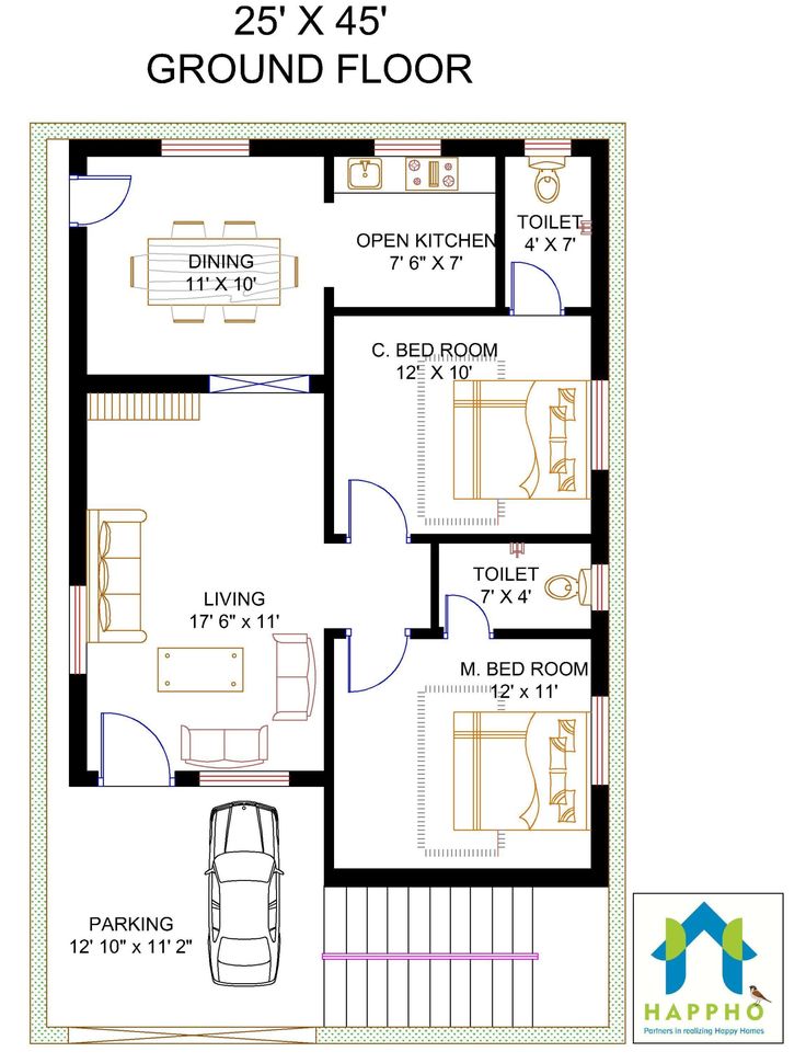 Independent House Floor Plans India 2bhk house plan