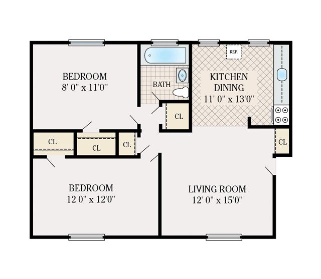2 Bedroom 1 Bathroom. 700 sq. ft. Floor plans, In law