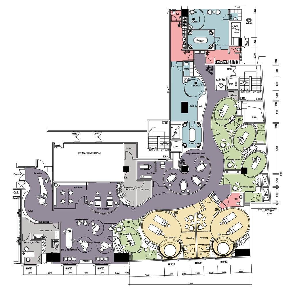 So Spa layout Spa design, Hotel plan, Spa interior