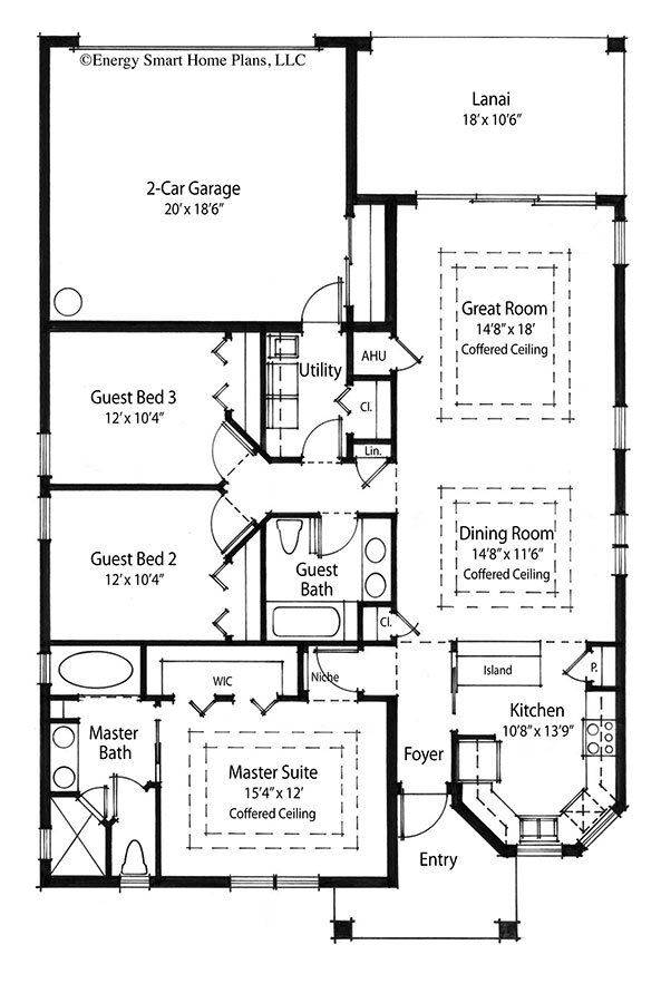 Franklin House Plan 121a 3 Bed, 2 Bath 1,585 sq. ft