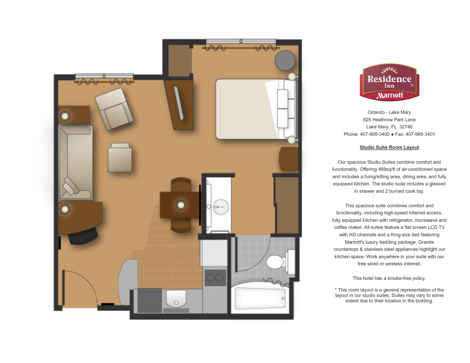 Residence Inn Two Bedroom Suite Floor Plan