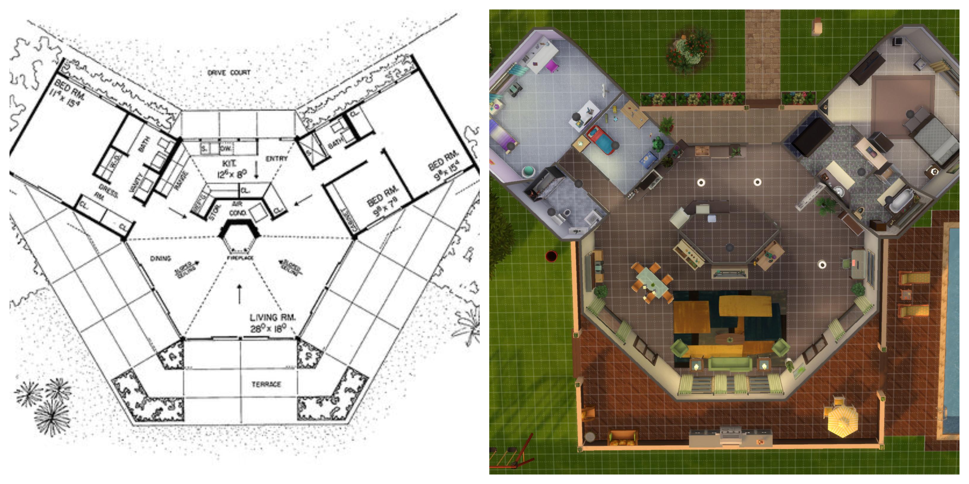 I googled unique floor plans and tried this one. It's not