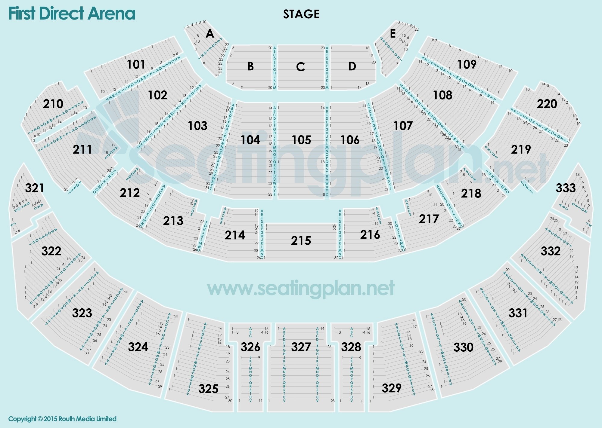 First Direct Arena, Leeds Seating Plan