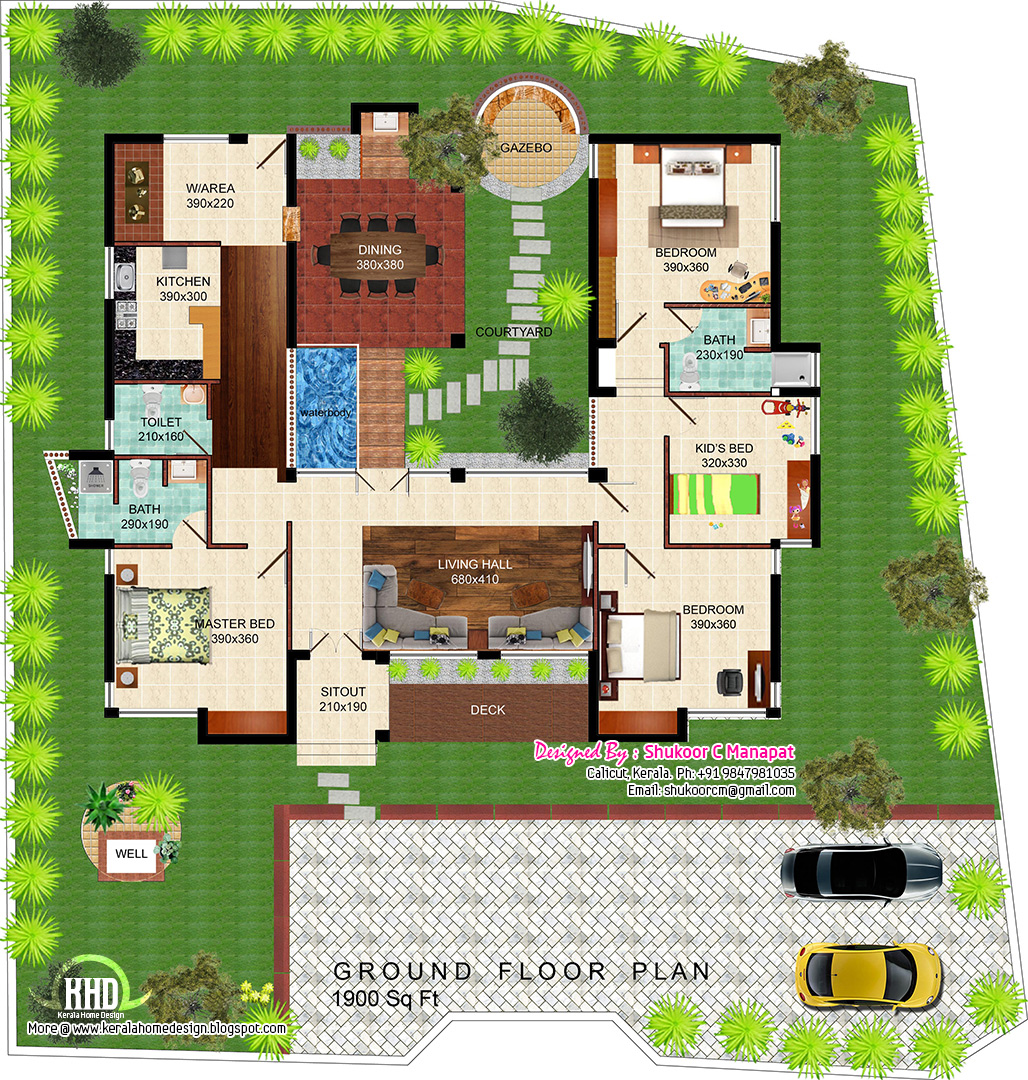 Eco friendly single floor Kerala villa House Design Plans