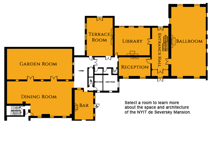 Floor plan de Seversky Mansion NYIT