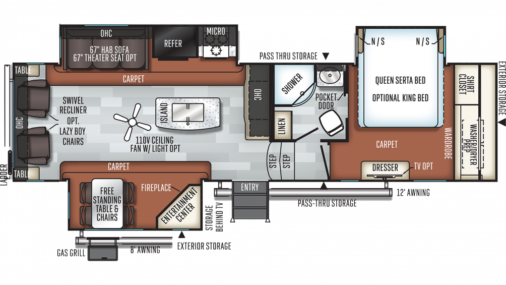 Rockwood Signature Ultra Lite 8299BS 5th Wheel Floor Plan