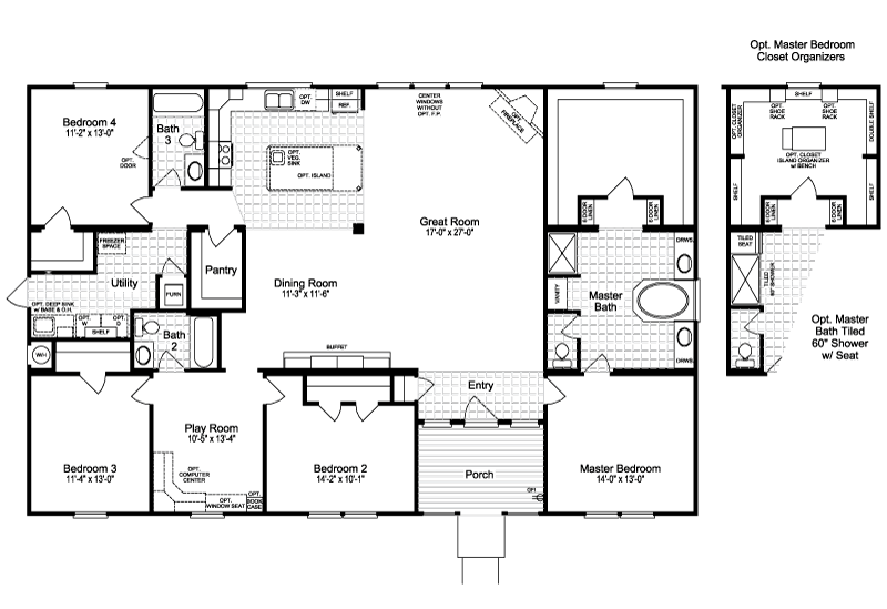 The Casa Grande SCWD64M1 Home Floor Plan Manufactured