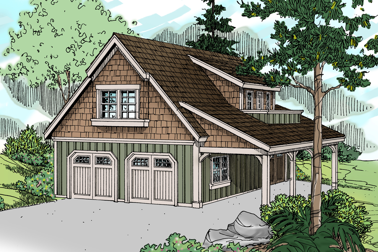 Craftsman House Plans Garage w/Living 20020
