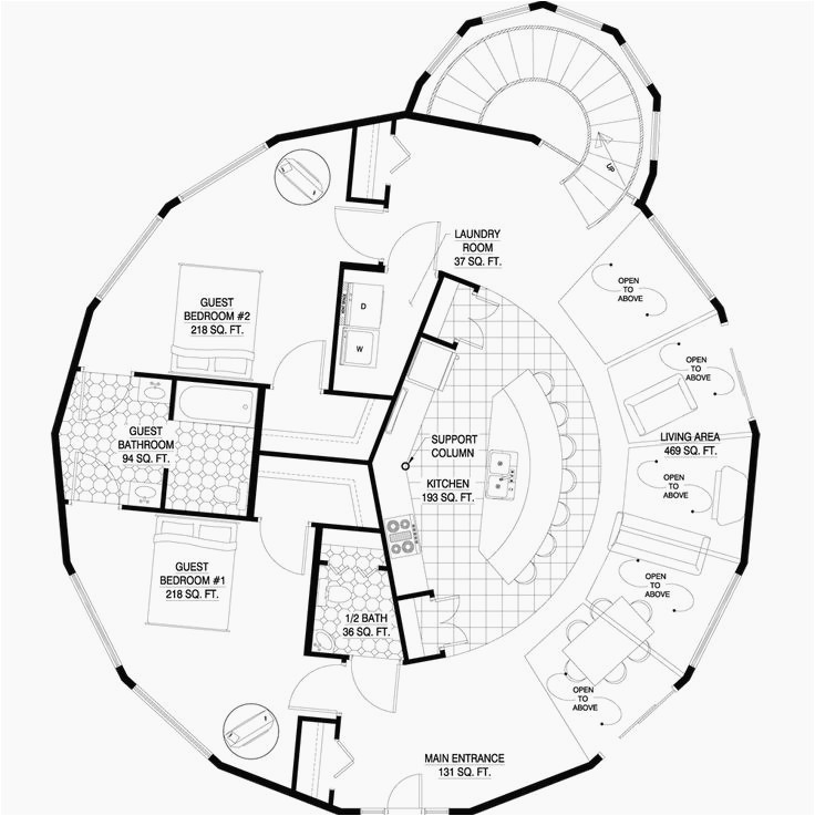 Geodesic Dome Home Floor Plans