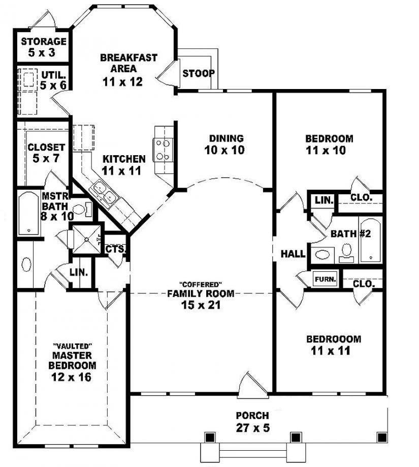 Best Of House Plans 2 Bedroom 2 Bath Ranch New Home