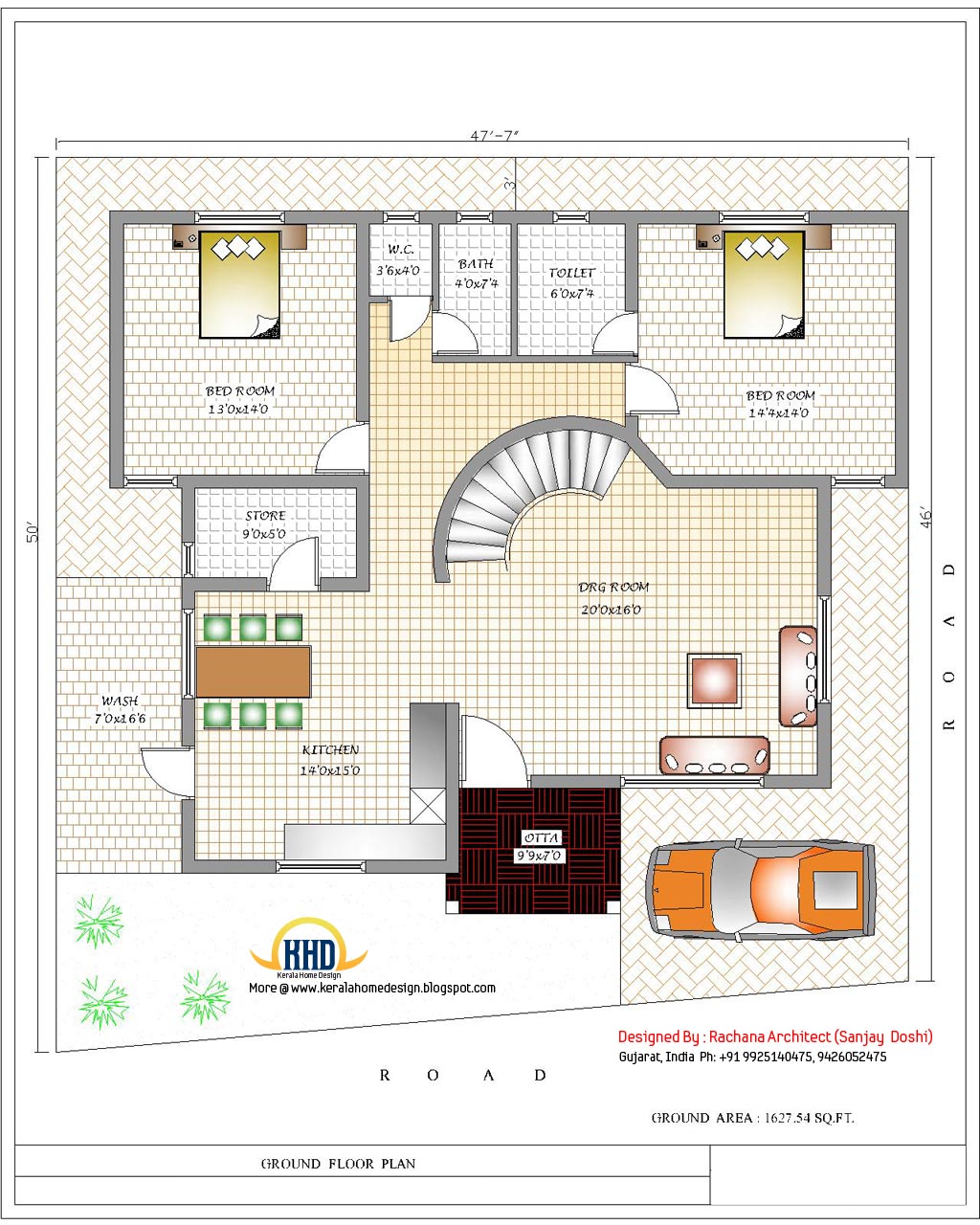 India home design with house plans 3200 Sq.Ft. Kerala