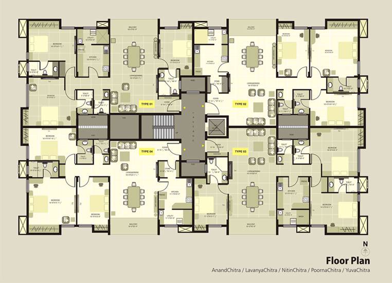 Krc Dakshin Chitra Luxury Apartments Floorplan House