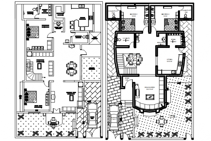 Layout floor plan of house CAD drawings autocad software