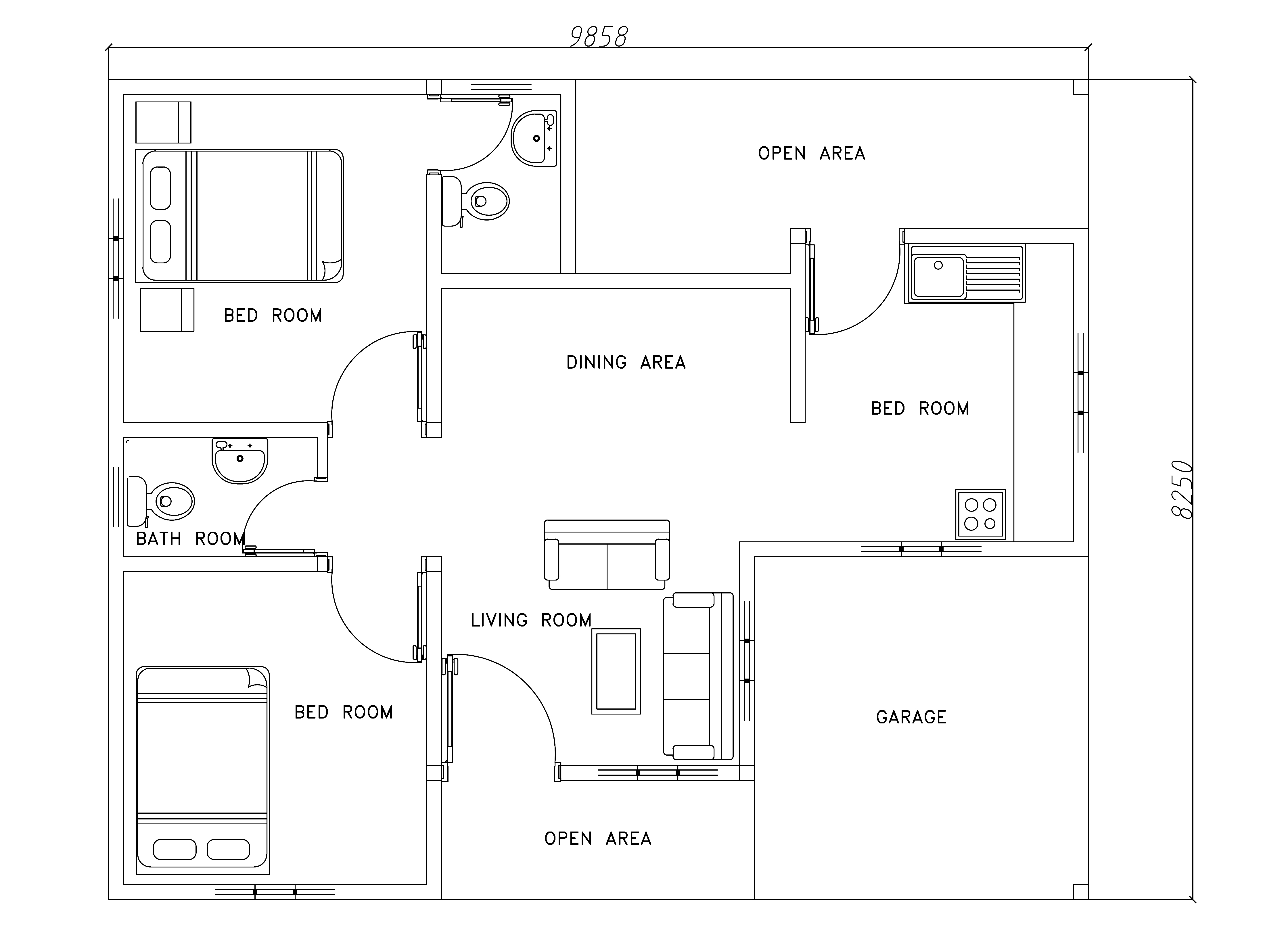 Autocad House Plans With Dimensions Dwg Double Story