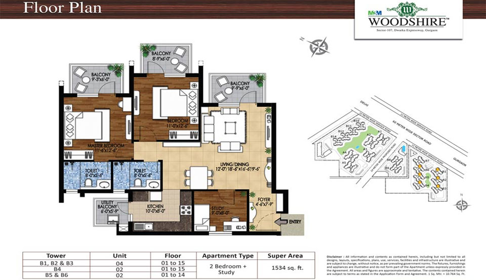 M3M Woodshire Floor Plan M3M Woodshire Sec 107 Gurgaon