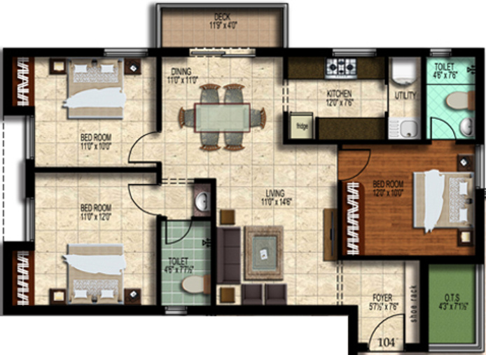 1568 sq ft 3 BHK 3T Apartment for Sale in Malles