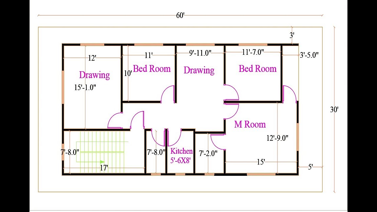 2D floor plan in AutoCAD / Floor plan complete Tutorial