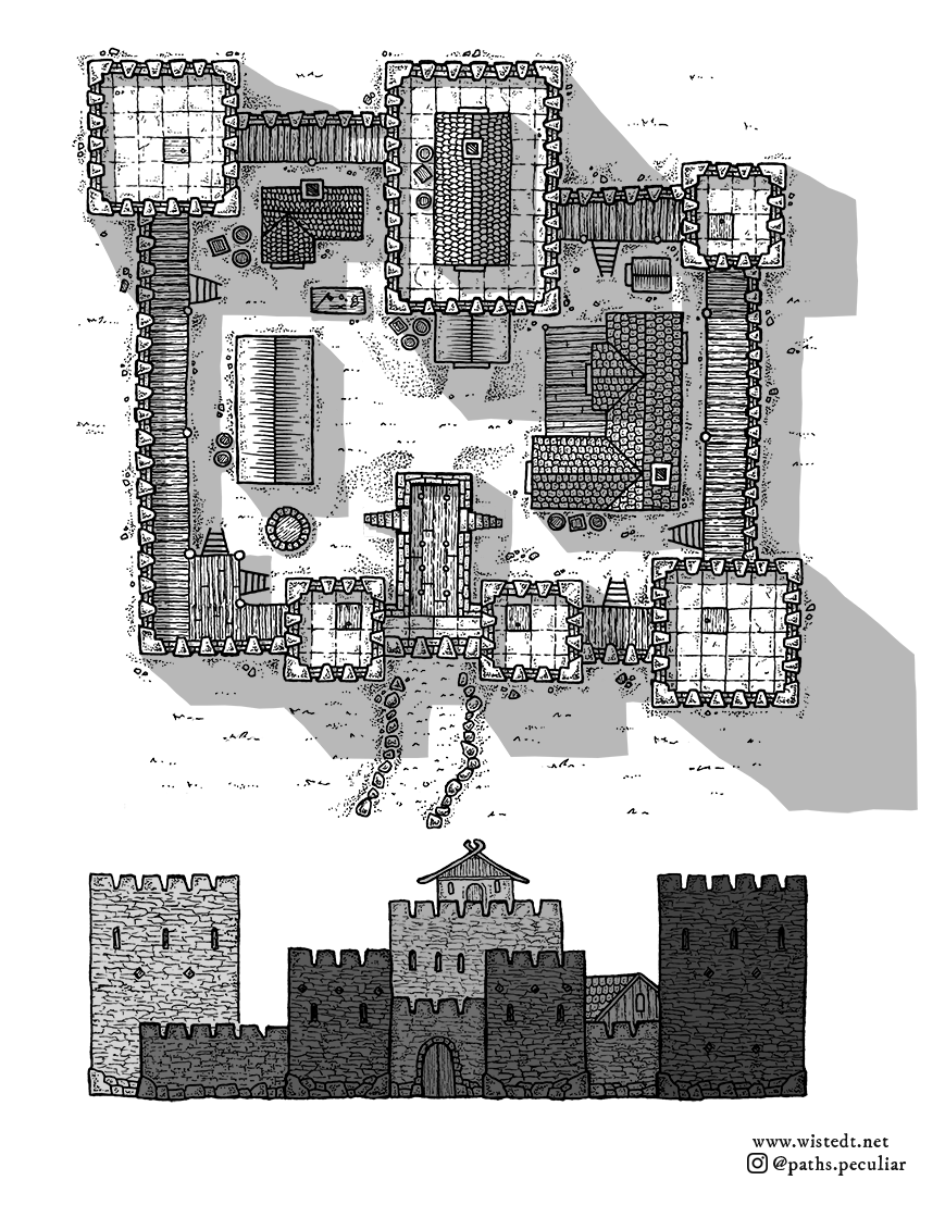 Medieval fantasy castle map Paths Peculiar