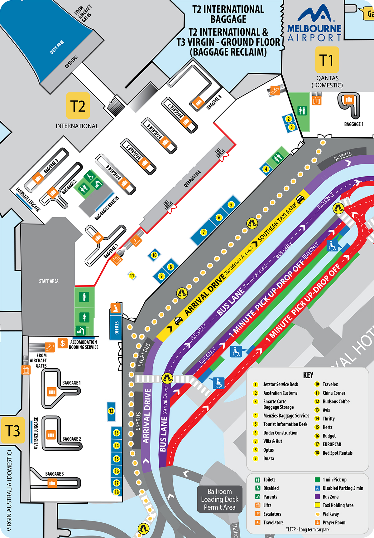 Melbourne Airport Map (MEL) Printable Terminal Maps