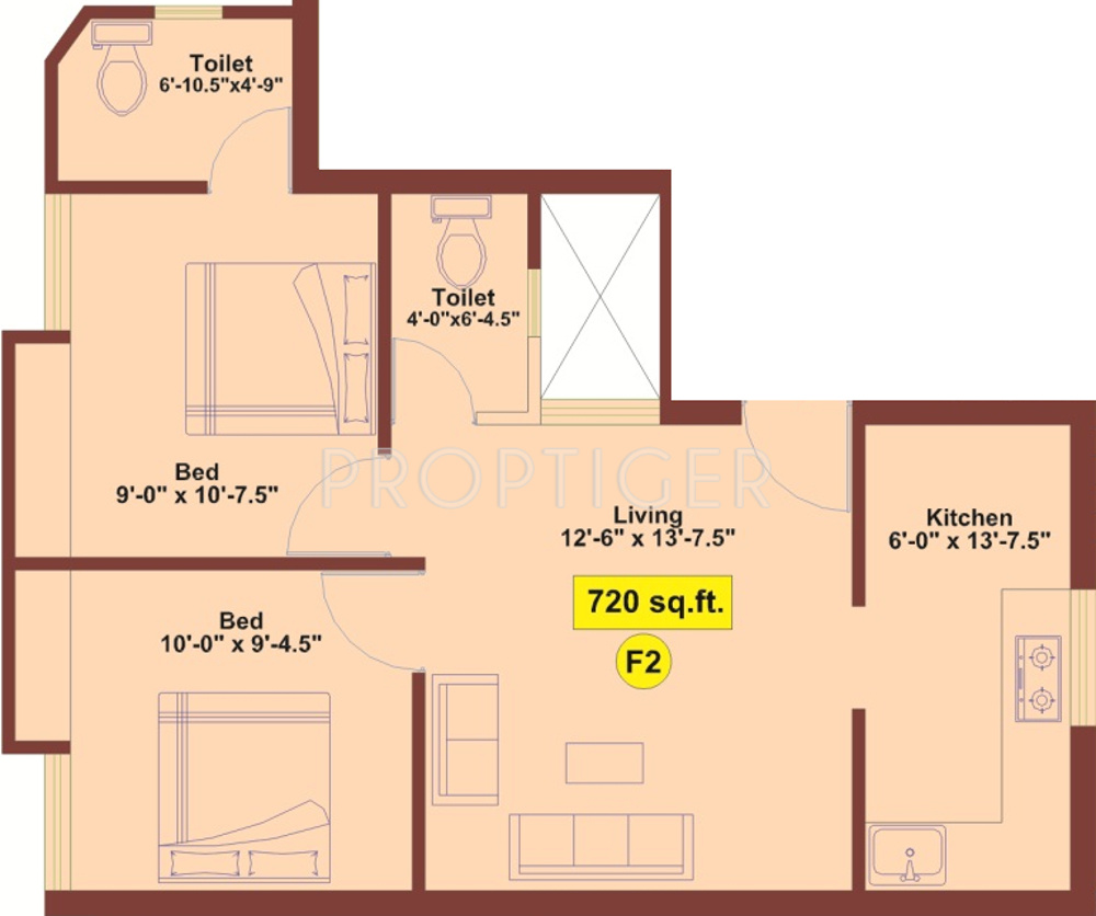 720 Square Feet Floor Plan