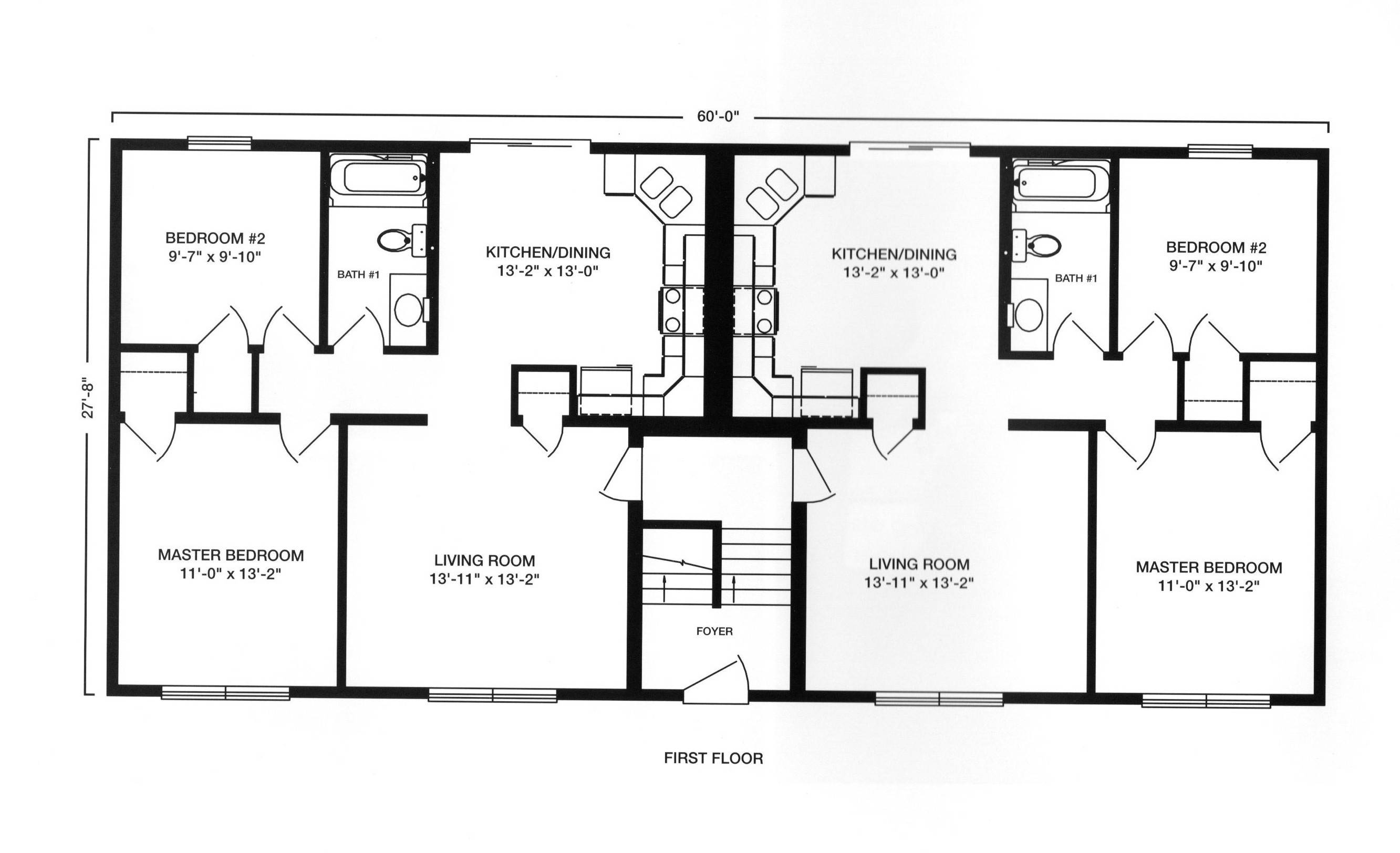 Modular Duplex Townhouse House Plans 51100