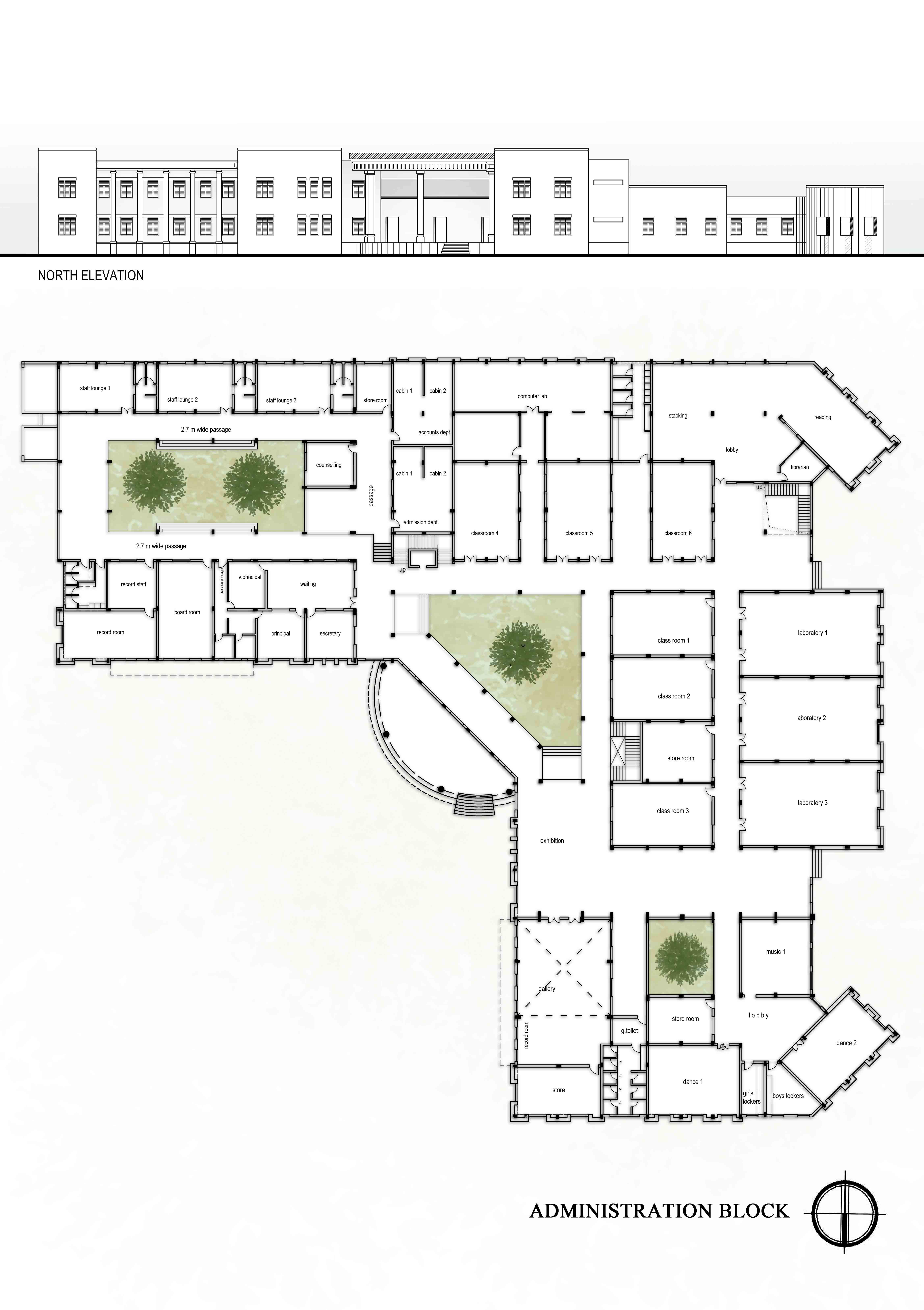 School Administration Block Floor Plan Modern House