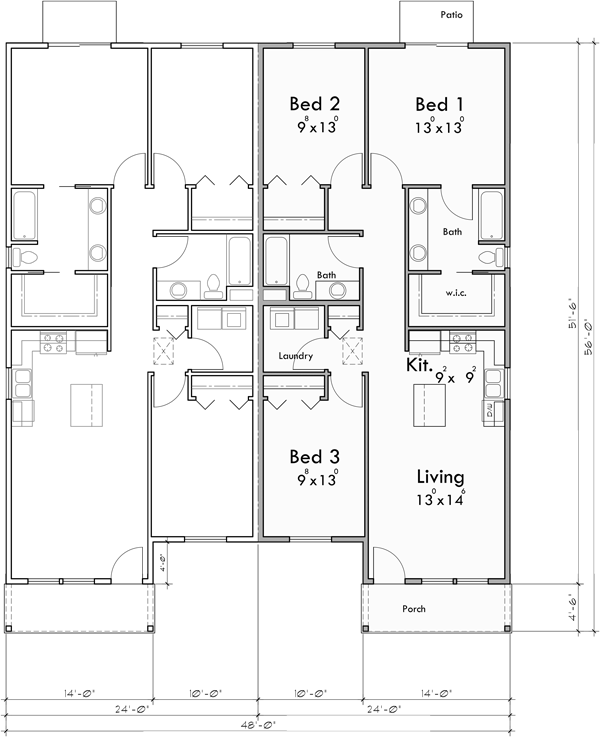 3Bd 2 Bath Floor Plans Floorplans click