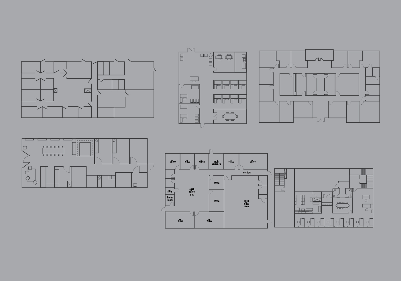 Office Floor Plan Vector Pack Download Free Vector Art