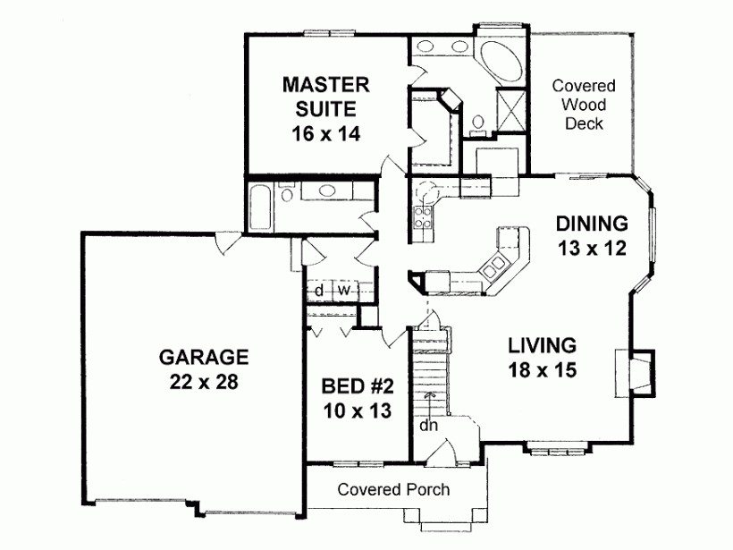 New One Story Two Bedroom House Plans New Home Plans Design