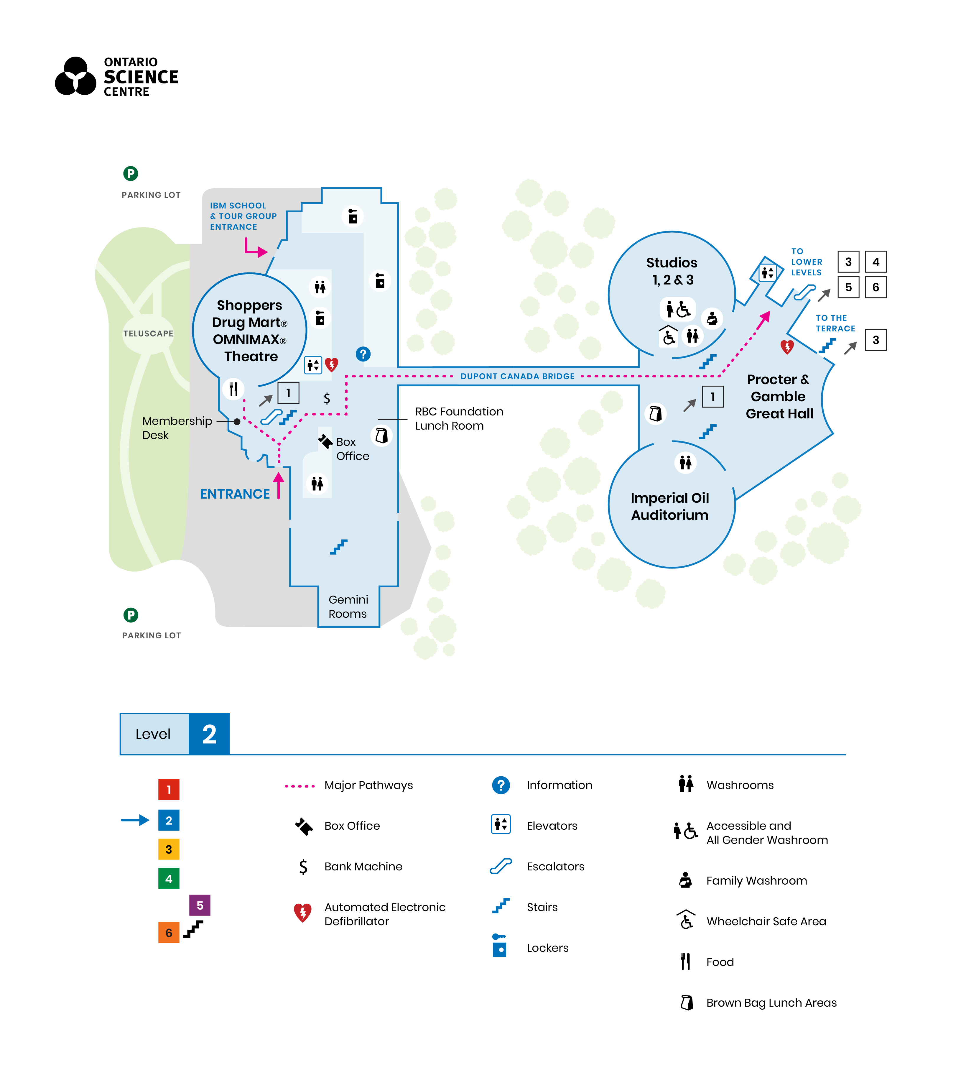 Map of the Centre Ontario Science Centre