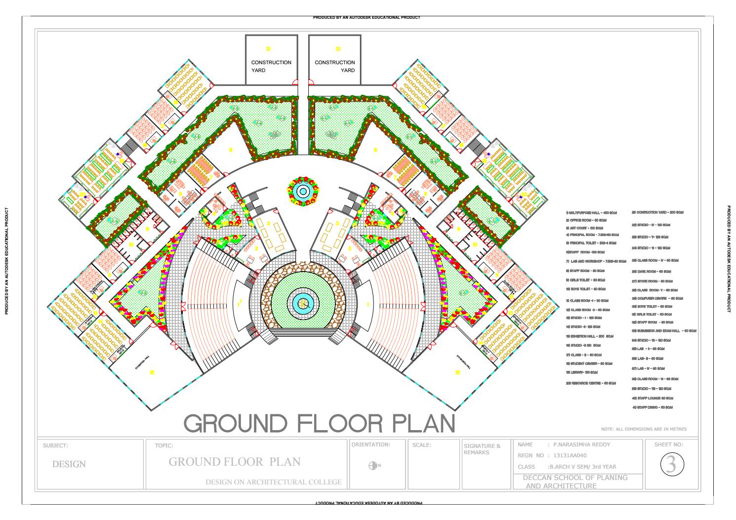Architecture college ground floor plan final print out