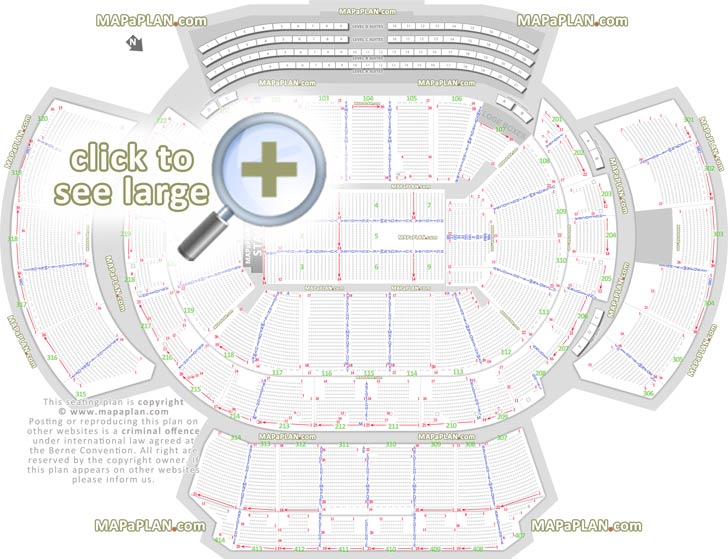 Philips Arena seat & row numbers detailed seating chart