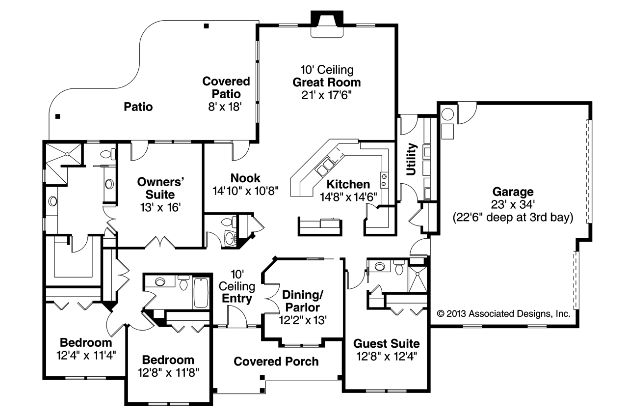 Prairie Style House Plans Fall Creek 30755 Associated