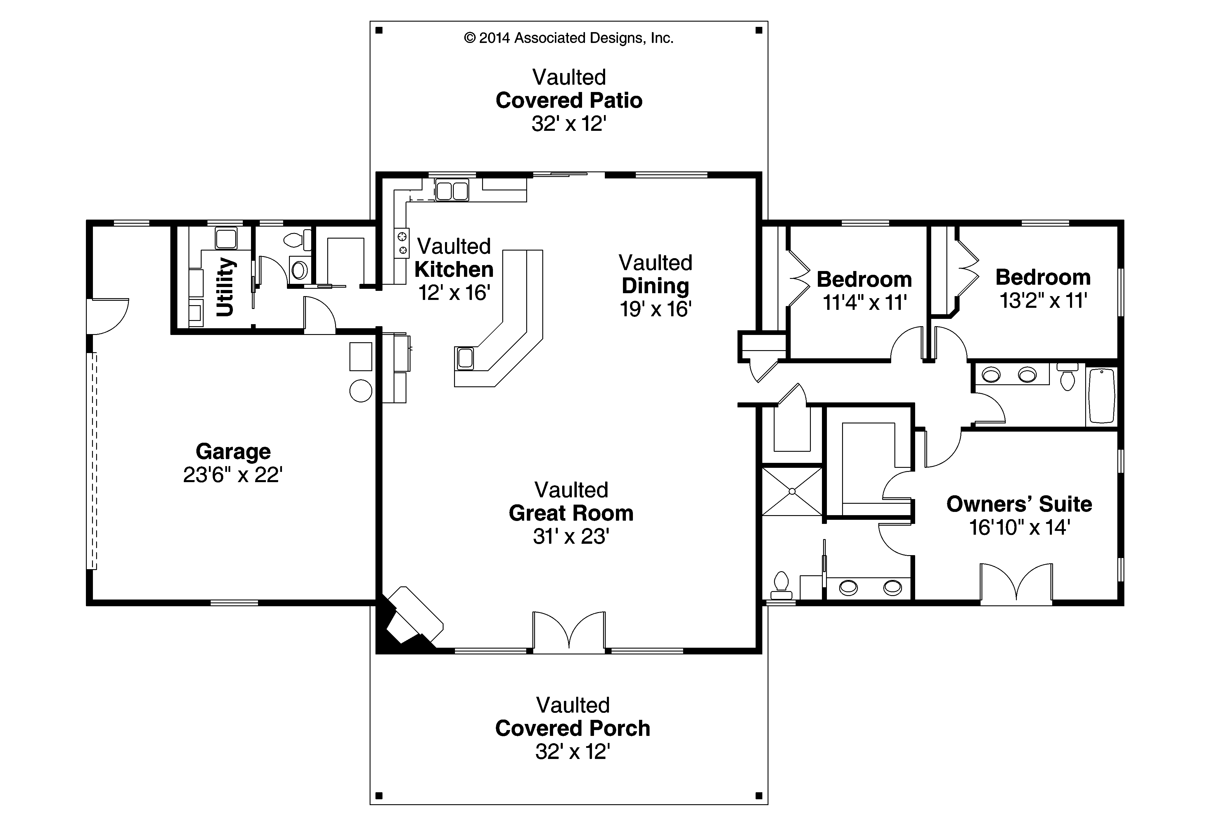 Anacortes One Story House Plans House Plans Online
