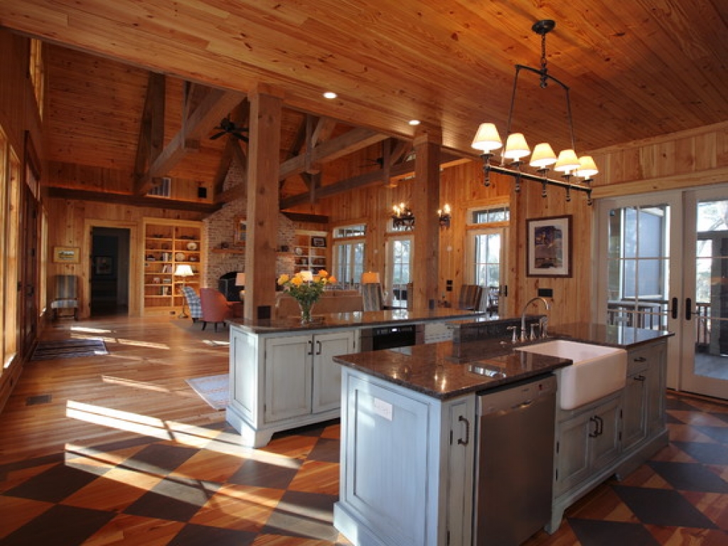 Rustic Open Floor Plan Cabins Single Story Open Floor