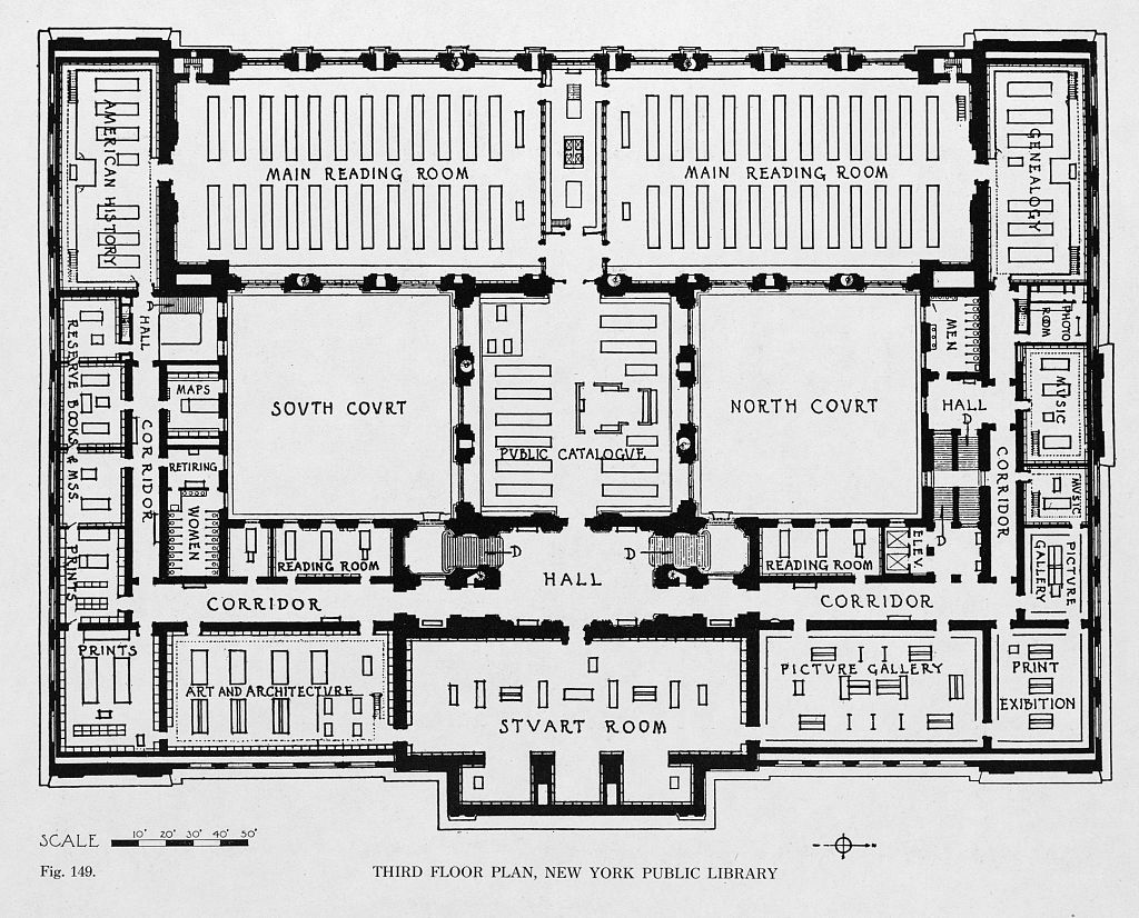 Third floor plan, New York Public Library (fig. 149