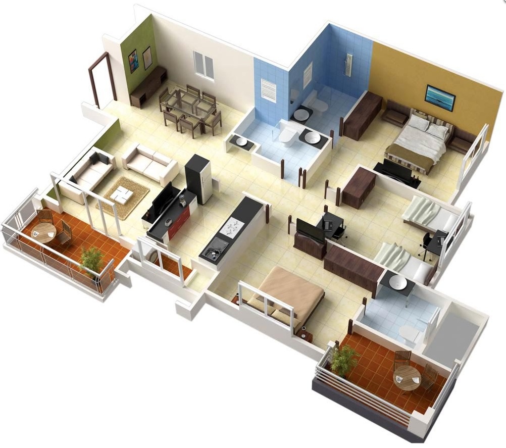 single floor 3 bedroom house plans Interior Design Ideas