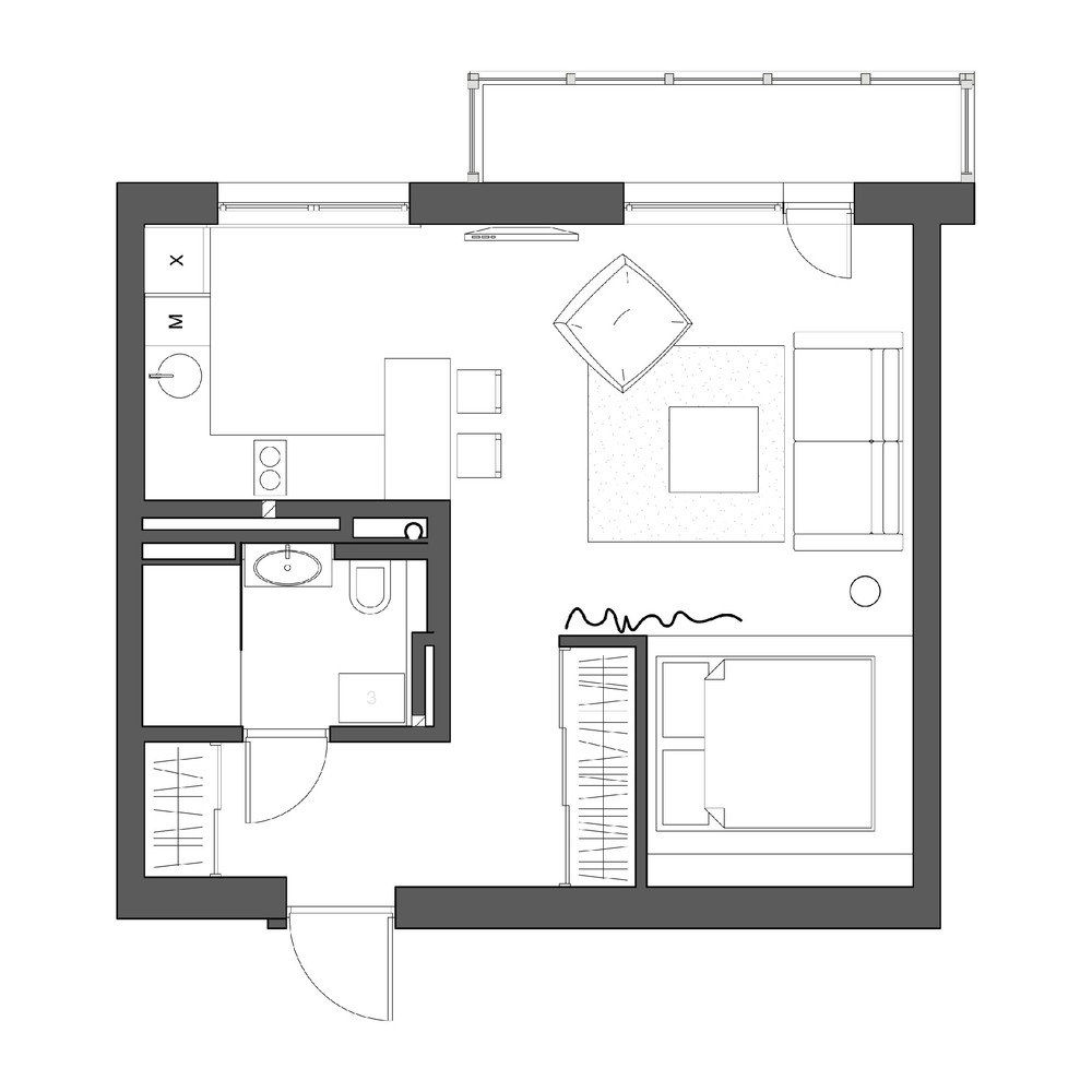 2 Simple, Super Beautiful Studio Apartment Concepts For A