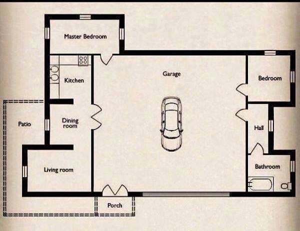 Small Home with a Big Garage (Floor Plan)