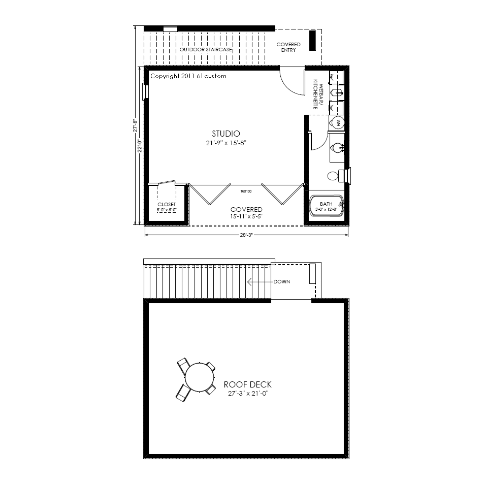 Guest House Plan Modern Studio 61custom Contemporary