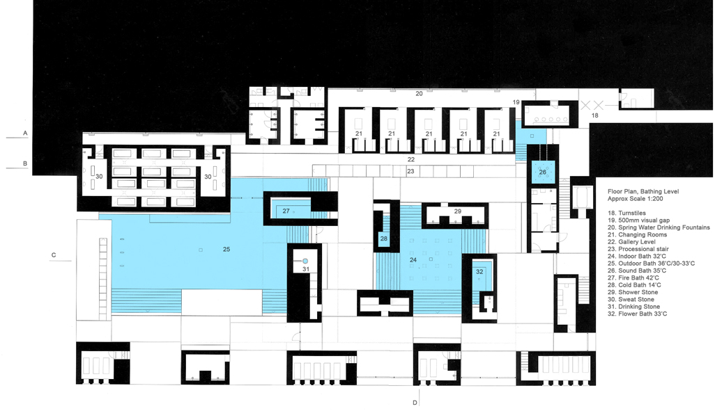 Therme Vals Architectural Drawings and Plans