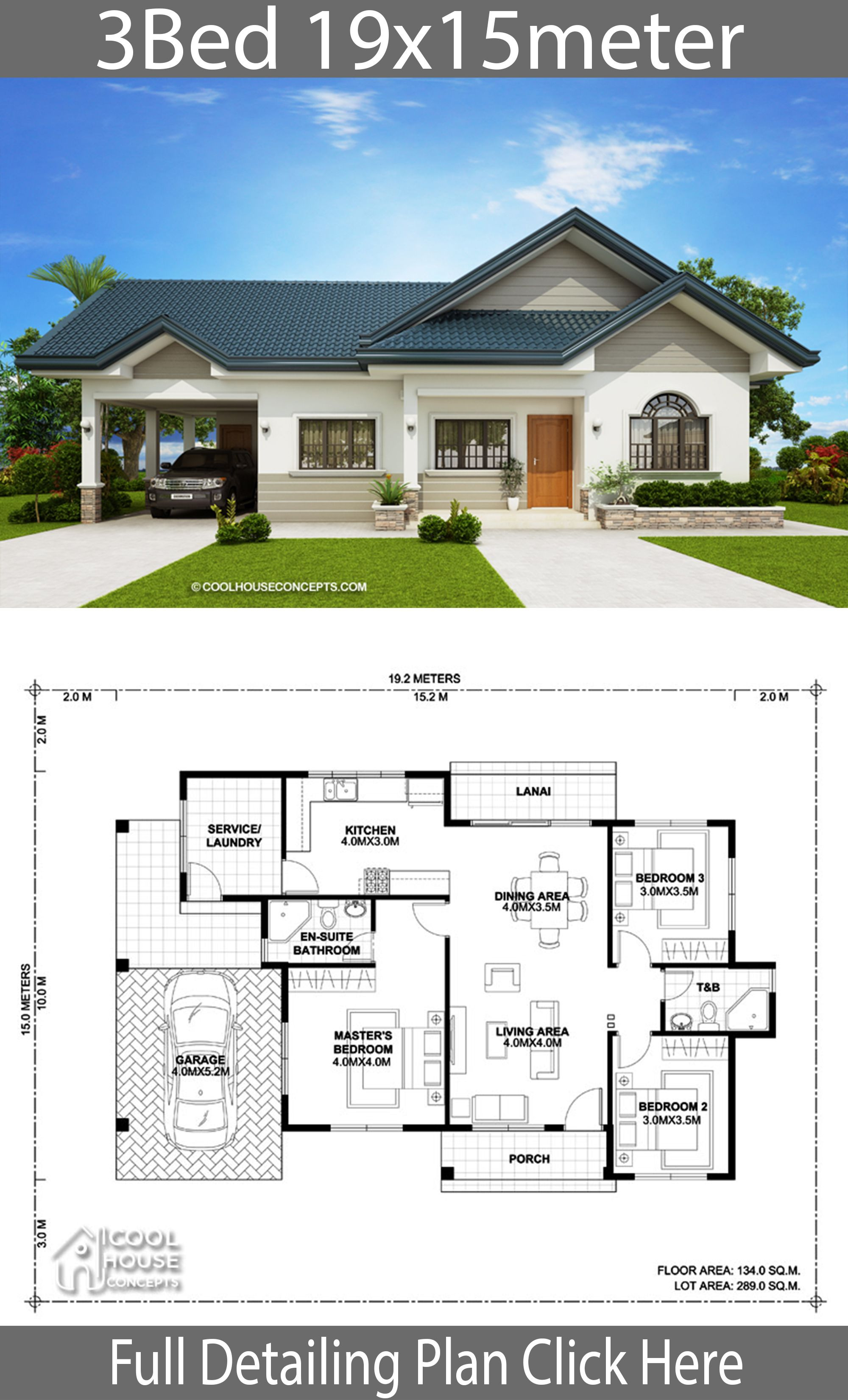 Three Bedroom House Plan and Design 2021