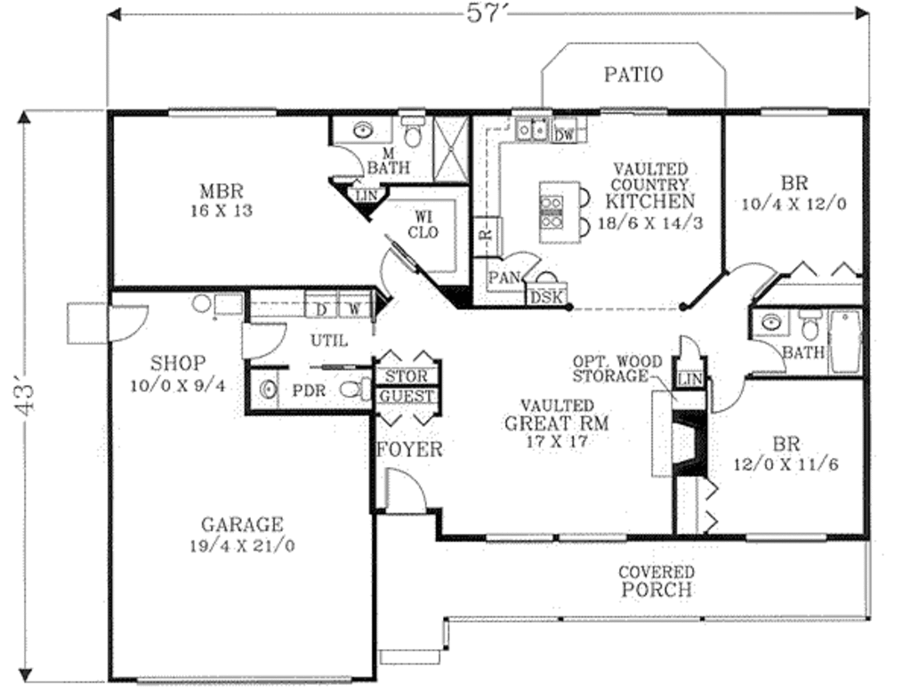Country Style House Plan 3 Beds 2.5 Baths 1563 Sq/Ft