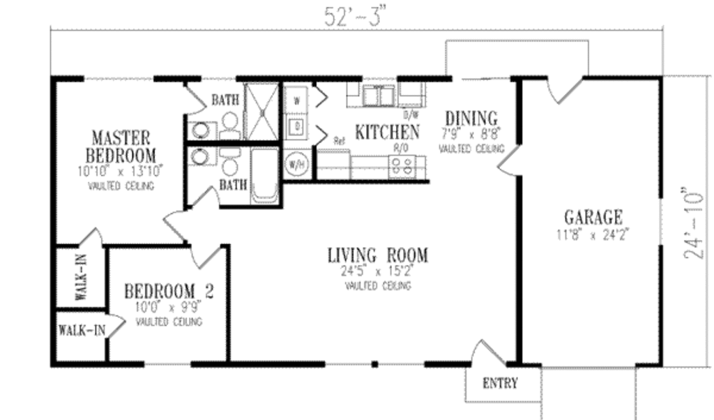 Mediterranean Style House Plan 2 Beds 2 Baths 1000 Sq/Ft